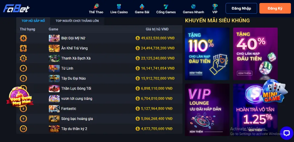 Ưu đãi độc quyền mh88 casino
